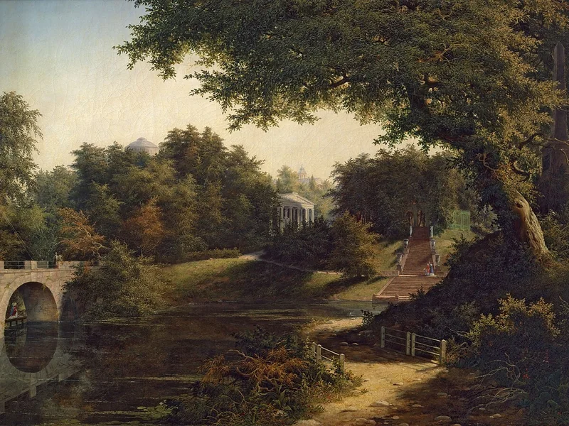 1822-Alexey Yakovlevich Voloskov - Una vista del parco di Pavlovsk